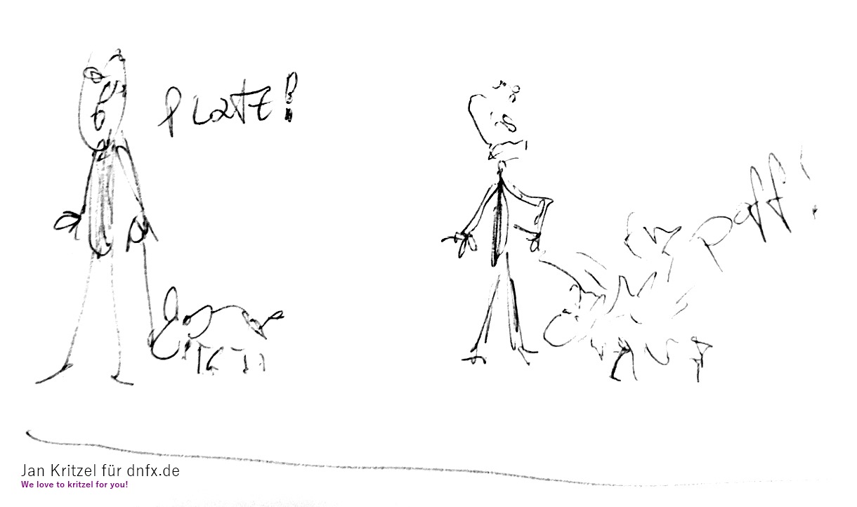 Hunde Cartoon, nicht Hundehasser, aber etwas sarkastisch